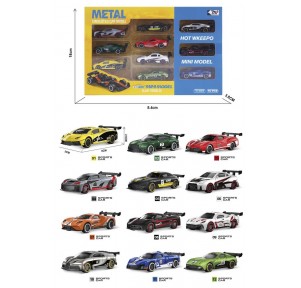 Set 10 Coches Metal Carreras 1:64 Mini Model