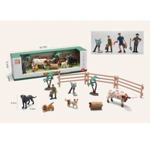 Set Granja 4 Animales 2 Granjeros Y Perros Model