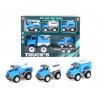 Set Policía Grúa Con Remolque Y 4 Vehículos Trucks