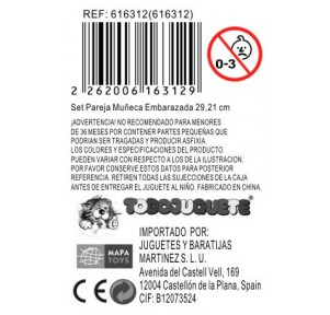 Set Pareja Muñeca Embarazada Carrito Anlily