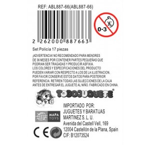 Bote 3 Vehículos Policía 17 Piezas Extintor