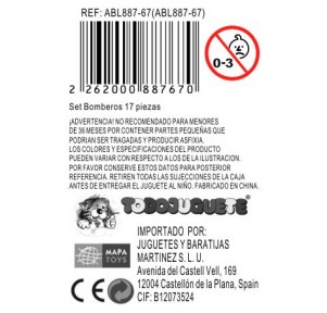 Bote 3 Vehículos Bomberos 17 Piezas Extintor