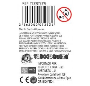 Carrito Doctor 65 Piezas Playhouse Medical Cart