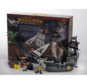 Barco Pirata Con Palmera Vigilancia Y Accesorios