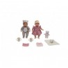 Set 2 Muñecos Bebé Mellizos 35cm y Accesorios 2Sdo