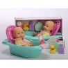 Muñeco Bebé 30 cm con Bañera y Accesorios Baño