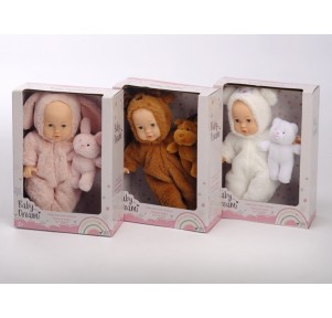 Muñeco Bebé 35cm Pijama Animalito + Peluche Surtid