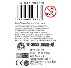Cubo Bloques Construcción 61 Piezas Level 2