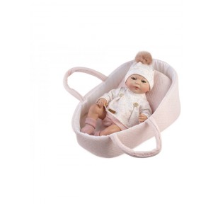 Reborn Prematuro Silvia 38cm c/capazo rosa Guca