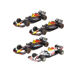 Set 4 Coches Metal 1:43 F1 Red BullBurago