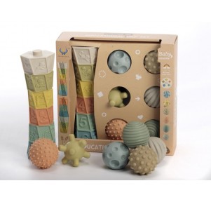 Baby Set Sensorial De Vinilo 6 Bolas + 6 Hexágonos