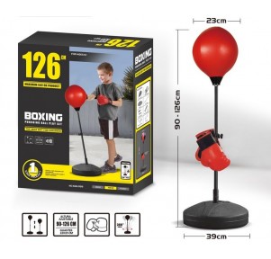 Set Boxeo Guantes Y Punching Ball Con Pie 126 Cm