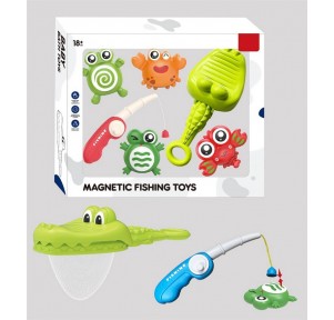 Juego Pesca Magnético 6 pzas. Caña + Red Cocodrilo
