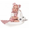 Muñeca Mia Llorona Mantita Topos 40cm