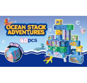 Cubos Construcción Magnéticos 40 Pz Ocean Mini Set