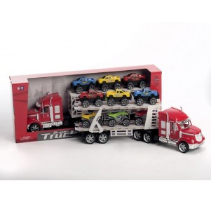 Camión Portavehículos Con 6 Vehículos Super Truck