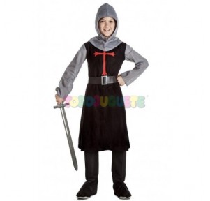 Disfraz Caballero Medieval Knight negro 5-6 años
