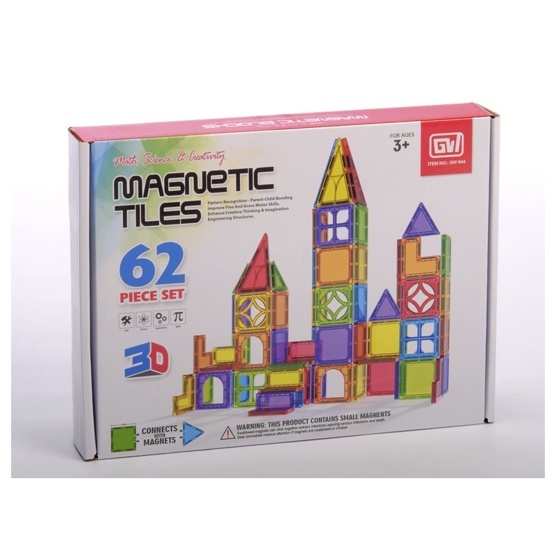 Set 62 piezas magnéticas 3D